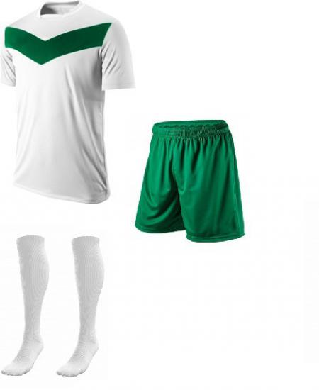 Futbol Maks5 Profesyonel Forma,Şort,Lüks Çorap Beyaz-Yeşil