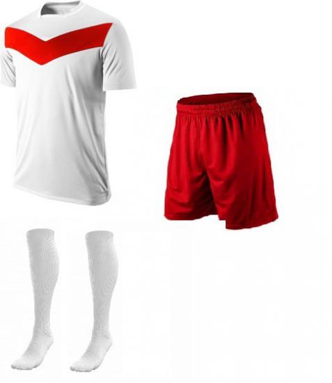 Futbol Maks1 Profesyonel Forma,Şort,Lüks Çorap Beyaz-Kırmızı